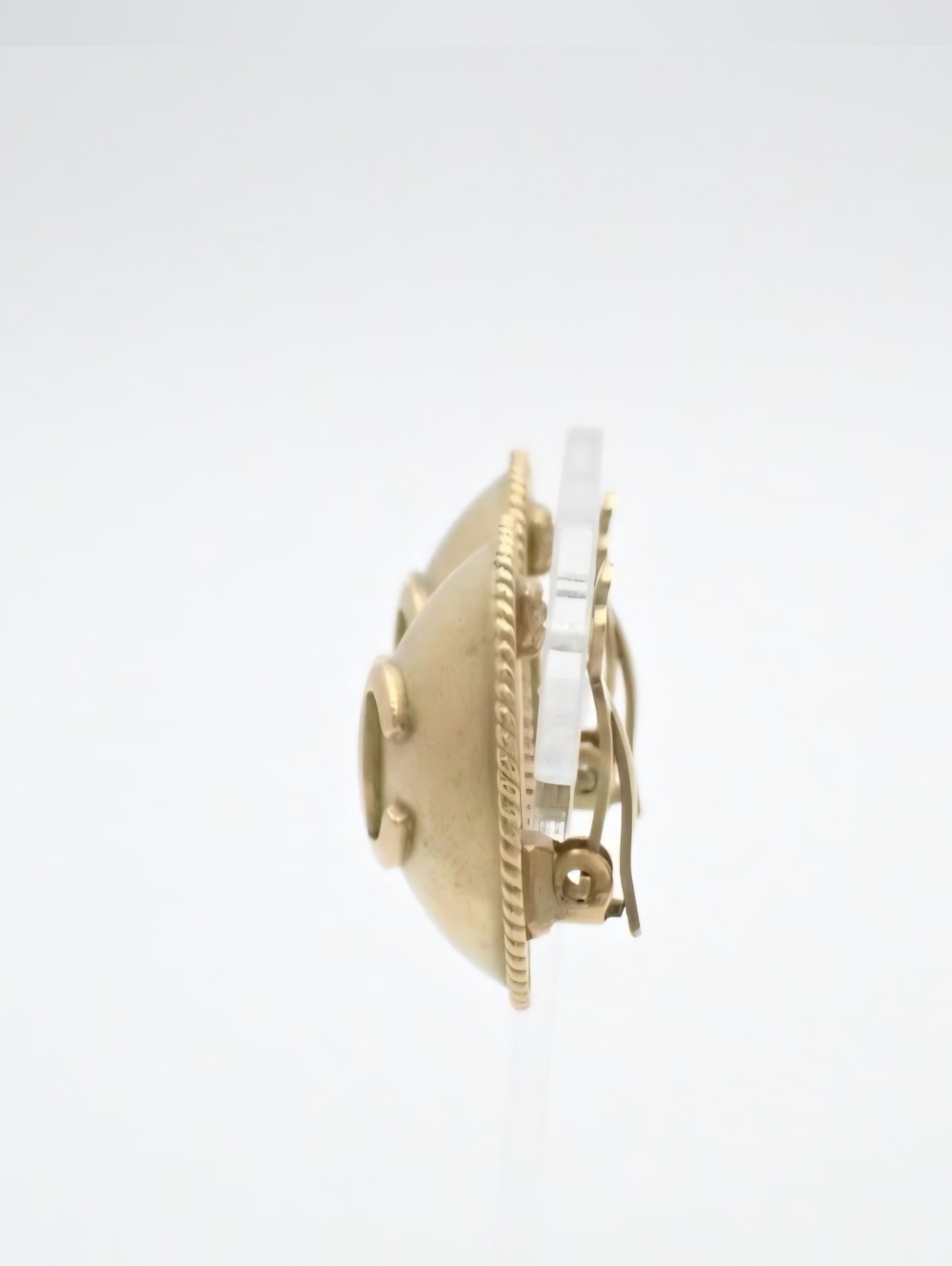 CHANEL CC Earrings Clip On Vintage Gold Plated 95 Circa - Picture 3 of 5